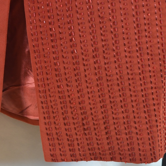 Beaded/Embellished Rust Coloured Special Occasion 2 pc suit SZ 14 Harmony NY NWT - Picture 8 of 11